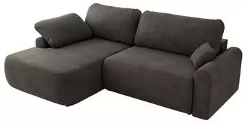 MKS Meble Cubo Eckschlafsofa L-Form mit Bettkasten, Dunkelgrau Velvet, 273x187cm (CUBO L)