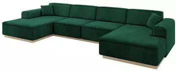 ALTDECOR IREA-U2 Wohnlandschaft U-Form Velvet Smaragdgr&uuml;n 386x165x80cm (IREA-U2)