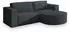 Masseno Sorela P R-S Ecksofa L-Form mit Schlaffunktion & Bettkasten, Kordstoff, Graphit (SORELA P R-S POSO 34)