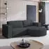 Masseno Sorela P R-S Ecksofa L-Form mit Schlaffunktion & Bettkasten, Kordstoff, Graphit (SORELA P R-S POSO 34)