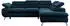 MKS Meble Peter L Ecksofa L-Form Velvet Dunkelblau mit Schlaffunktion und Bettkasten (Peter L)