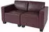 MCW Moncalieri 2-Sitzer Sofa Kunstleder, rot-braun (Moncalieri-So)