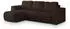 Masseno Rinova Ecksofa L-Form mit Schlaffunktion & Bettkasten, Stoff, Dunkelbraun (RINOVA NEVE 28)