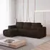Masseno Rinova Ecksofa L-Form mit Schlaffunktion & Bettkasten, Stoff, Dunkelbraun (RINOVA NEVE 28)
