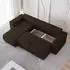Masseno Rinova Ecksofa L-Form mit Schlaffunktion & Bettkasten, Stoff, Dunkelbraun (RINOVA NEVE 28)