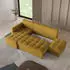 Masseno LUMARI L-S Ecksofa L-Form mit Schlaffunktion & Bettkasten, Gelb, 262x143cm (LUMARI L-S KRONOS 01)