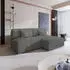 Masseno FIORO P Ecksofa L-Form mit Schlaffunktion & Bettkasten, Grau (FIORO P POSO 60)
