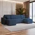 Masseno PESANO P Ecksofa U-Form Kordstoff Blau mit Schlaffunktion (PESANO P POSO 05)