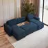 Masseno PESANO P Ecksofa U-Form Kordstoff Blau mit Schlaffunktion (PESANO P POSO 05)