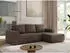 MKS Meble Trentino L Ecksofa L-Form mit Schlaffunktion und Bettkasten, Braun Velvet (Trentino L)