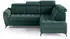 Beautysofa Aurora II Ecksofa L-Form rechts mit Schlaffunktion & Bettkasten, Dunkelgrün (Vena 04)