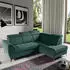 Beautysofa Aurora II Ecksofa L-Form rechts mit Schlaffunktion & Bettkasten, Dunkelgrün (Vena 04)