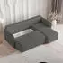 Masseno SUVINO Ecksofa L-Form Boucle-Stoff Grau Schlaffunktion 230x143cm (SUVINO QUELLE 92)
