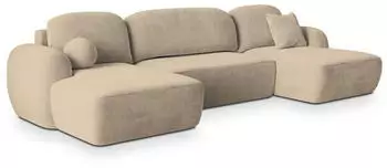 Masseno Savona K Wohnlandschaft U-Form Schlaffunktion Beige (SAVONA K PAROS 02)