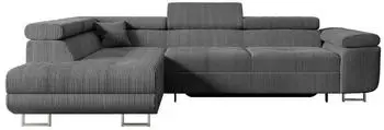 ALTDECOR GUSA-L Ecksofa mit Schlaffunktion und Bettkasten, L-Form, Dunkelgrau, 272x202x107cm