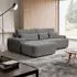 Beautysofa Oliver Ecksofa mit Schlaffunktion & Bettkasten, Bouclé, Dunkelgrau, L-Form links (Oliver)