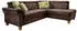 Cavadore Ammerland Ecksofa mit Ottomane rechts, Federkern, Lederoptik Braun, 245x84x194cm (5402)