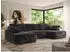MKS Meble CUBO U Wohnlandschaft U-Form Schlaffunktion Dunkelgrau Plüsch, 370x187x100cm