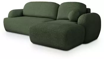 Masseno Modenza N R-S Ecksofa L-Form Boucle-Stoff Gr&uuml;n Schlaffunktion (MODENZA N R-S NOW OR NEVER 37)