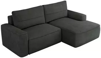 MKS Meble Belluno Ecksofa L-Form mit Schlaffunktion und Bettkasten, Dunkelgrau (BELLUNO)