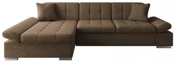 Mirjan24 Malwi Ecksofa L-Form mit Schlaffunktion & Bettkasten, Textil, Nussbaum (Malwi)