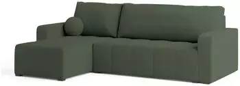 Masseno VOLIRA Ecksofa L-Form Boucle-Stoff Gr&uuml;n mit Schlaffunktion & Bettkasten (VOLIRA QUELLE 37)