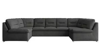 MKS Meble Comodo U Wohnlandschaft U-Form Schlaffunktion Dunkelgrau, 340x93x206cm