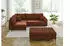 S-Style Möbel Kai Ecksofa mit Hocker Cord-Stoff Terrakotta Schlaffunktion (Kai)