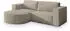 Masseno SORELA P L-S Ecksofa L-Form mit Schlaffunktion & Bettkasten, Kordstoff, Beige (SORELA P L-S POSO 02)