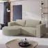 Masseno SORELA P L-S Ecksofa L-Form mit Schlaffunktion & Bettkasten, Kordstoff, Beige (SORELA P L-S POSO 02)