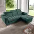 Beautysofa Aurora I Ecksofa mit Schlaffunktion, Bettkasten, Ottomane, Dunkelgrün (Vena 04)