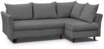 Beautysofa Neron Ecksofa mit Schlaffunktion, 2 Bettkästen, L-Form rechts, Dunkelgrau (Gemma 93)