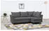Beautysofa Neron Ecksofa mit Schlaffunktion, 2 Bettkästen, L-Form rechts, Dunkelgrau (Gemma 93)