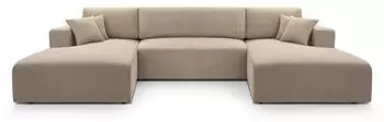 Beautysofa CORSO U Ecksofa mit Schlaffunktion und Bettkasten, Cordstoff, Cappuccino (Poso2)