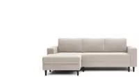 Ecksofa Nalika In L-form Mit Einem Beh&auml;lter Aus Cremefarbenem Hydrophobem Velours