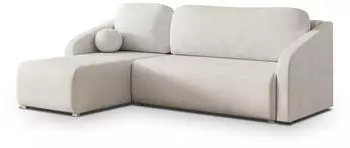 Masseno Marello Ecksofa L-Form mit Schlaffunktion & Bettkasten, Creme (MARELLO NEVE 02)