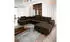 Masseno Casone L-S Wohnlandschaft U-Form mit Schlaffunktion, Velours, Braun, 345x90x202cm