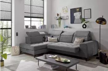 ED EXCITING DESIGN Rockdale Ecksofa L-Form mit Bettfunktion, Bettkasten, anthrazit, 282x90x200cm (Rockdale)