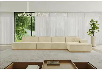 ALTDECOR IREA-L3-v2 Ecksofa L-Form 5-Sitzer Velvet Beige 412x165cm