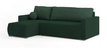 Masseno SORGE Ecksofa L-Form mit Schlaffunktion & Bettkasten, Gr&uuml;n, 220x143cm (SORGE POSO 14 + KRONOS 14)