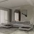 Masseno Detti Wohnlandschaft U-Form Velours Grau Schlaffunktion (DETTI MONOLITH 85)