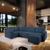 Masseno Norena L-S Ecksofa U-Form Kordstoff Blau mit Schlaffunktion & Bettkasten (NORENA L-S POSO 05)