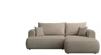 Selsey Ovo Mini Eckschlafsofa rechtsseitig Chenille-Bezug greige 238x156cm