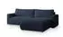 Masseno Turin N Ecksofa L-Form mit Schlaffunktion & Bettkasten, Bouclé, Blau, 265x183cm
