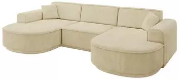 ALTDECOR MARI-U1-v3 Wohnlandschaft U-Form Velours, beige, 303x171x83cm (800001202257)