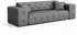 Fun Möbel Chantal 3-Sitzer Sofa Velvet Stoff, Grau