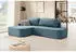 Beautysofa GAVI Ecksofa L-Form mit Schlaffunktion & Bettkasten, Blau, links (Velo 630)