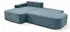 Beautysofa GAVI Ecksofa L-Form mit Schlaffunktion & Bettkasten, Blau, links (Velo 630)