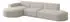 Fun Möbel Ecksofa Designersofa PALMA Stoff Ascot 296 cm Ottomane Links Beige