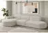 Fun Möbel Ecksofa Designersofa PALMA Stoff Ascot 296 cm Ottomane Links Beige